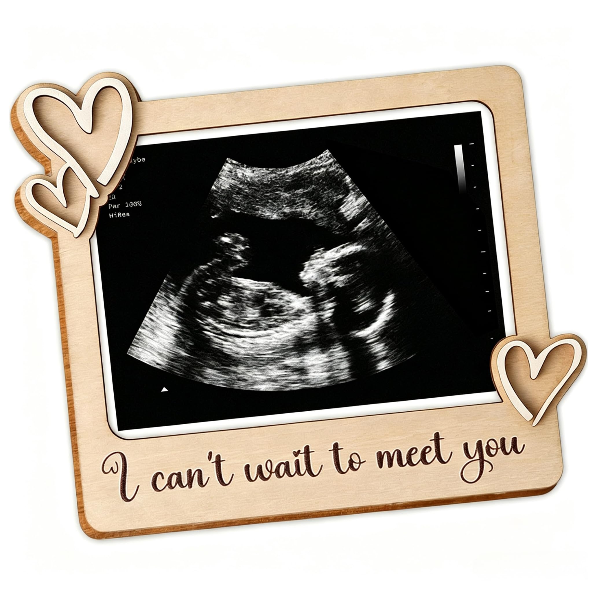 Baby Scan Photo Frames 4.2'' x 5'' Ultrasound Picture Frames for Pregnancy Announcement and Baby Reveal Ideas Gifts for Expecting Mums Dads and Grandparents to Be, Sturdy Wood Material