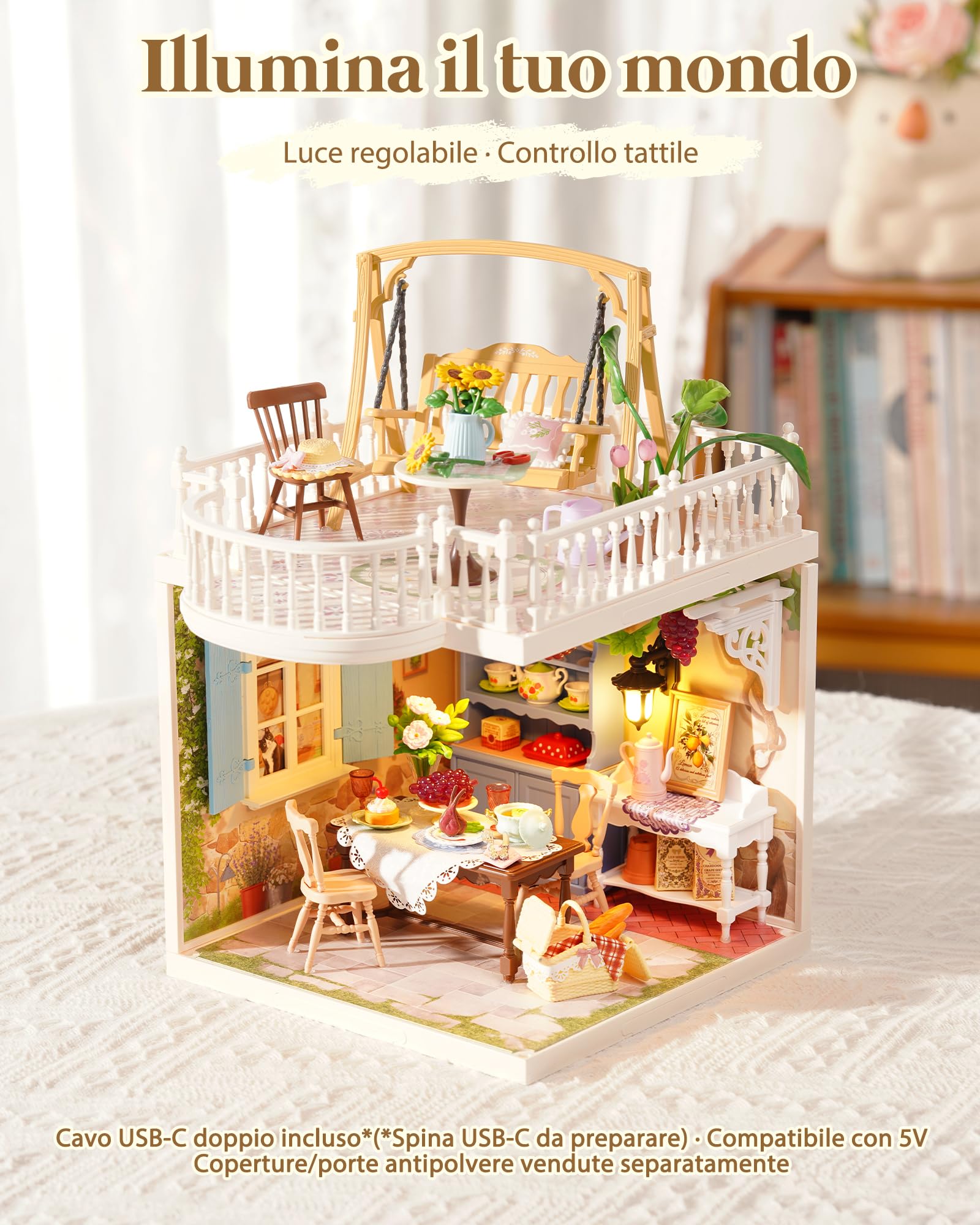 Rolife Super Creator Midsummer Dream Yard, kit fai da te in miniatura, casa delle bambole e oggetti da collezione per action figure, kit di modelli per adulti da costruire, compleanno creativo per