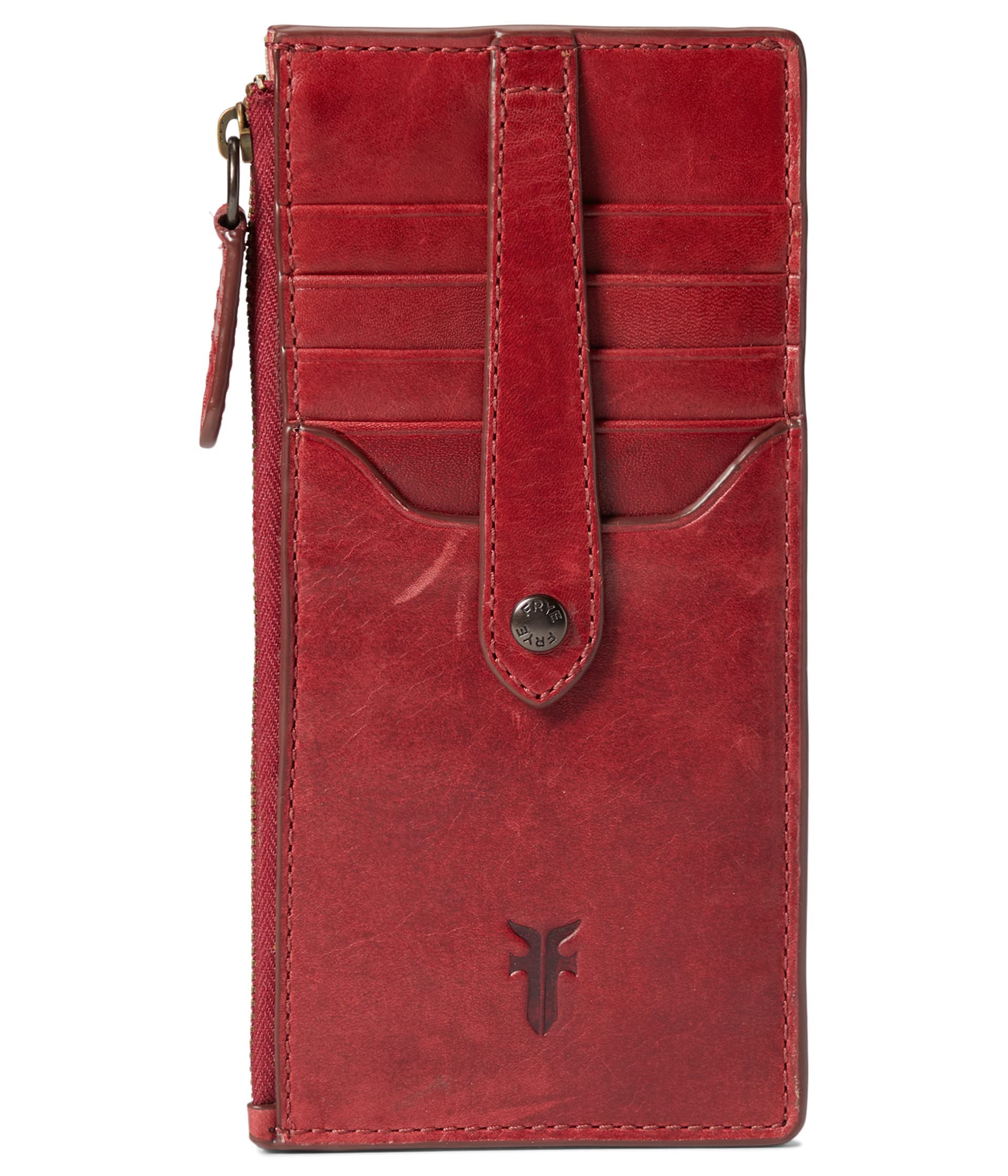 Frye Melissa Snap Card Wallet Burgundy One Size