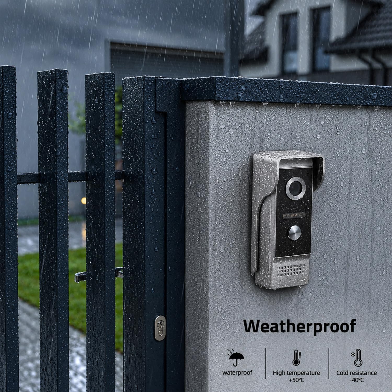 Videocitofono cablato con videocitofono, monitor da 9 pollici, kit per videocitofono con videocamera HD, supporto per sblocco, monitoraggio, citofono bidirezionale per villa, casa, ufficio