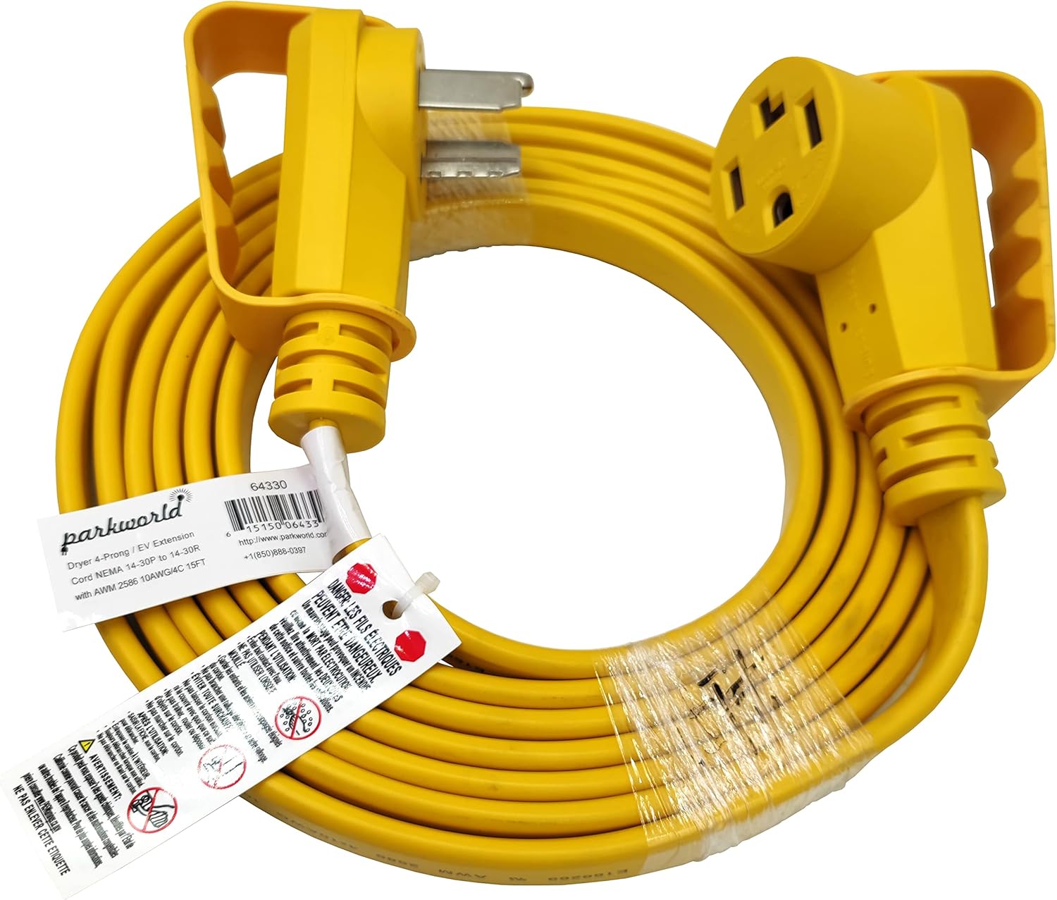 Parkworld 64330 EV Extension Cord, Dryer 4Prong NEMA 1430 Flat Extension Cord, EV