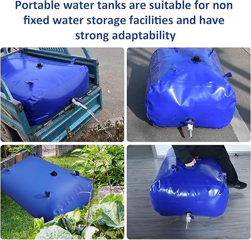Miniatura 6 de Contenedores de almacenamiento de vejiga de agua, bolsa de agua portátil plegable, bolsa de agua suave, con válvula, agua agrícola, resistencia a la