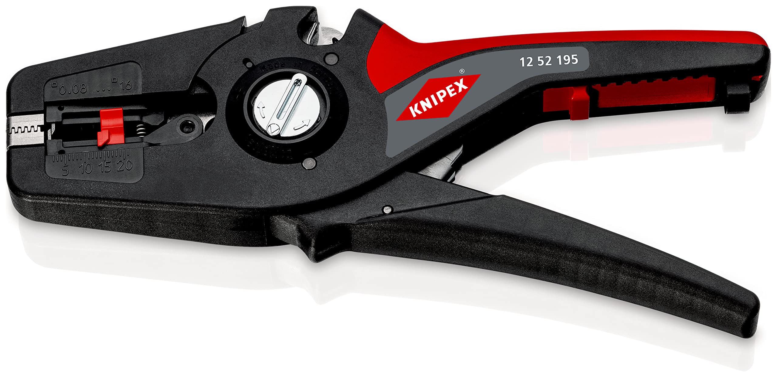 Knipex PreciStrip16 Pince à dénuder automatique 195 mm (carte LS/blister) 12 52 195 SB, Noir & Outil à dégainer avec lame scalpel boîtier en plastique résistant aux chocs 165 mm 16 20 165 SB