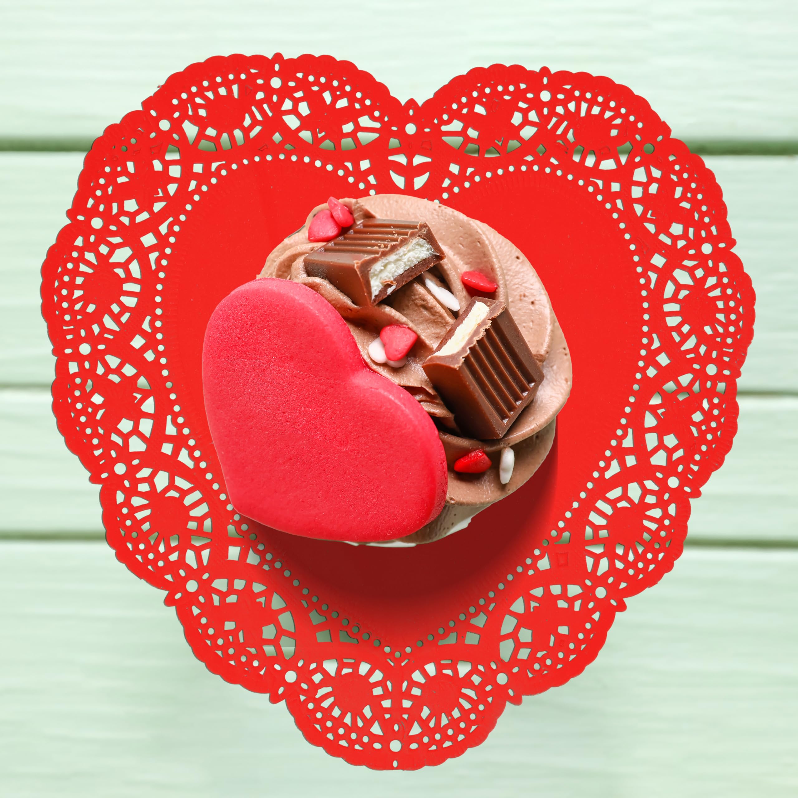 Amazon.com: 50 Pcs 12 Inch Valentine Heart Doilies Cutouts Paper