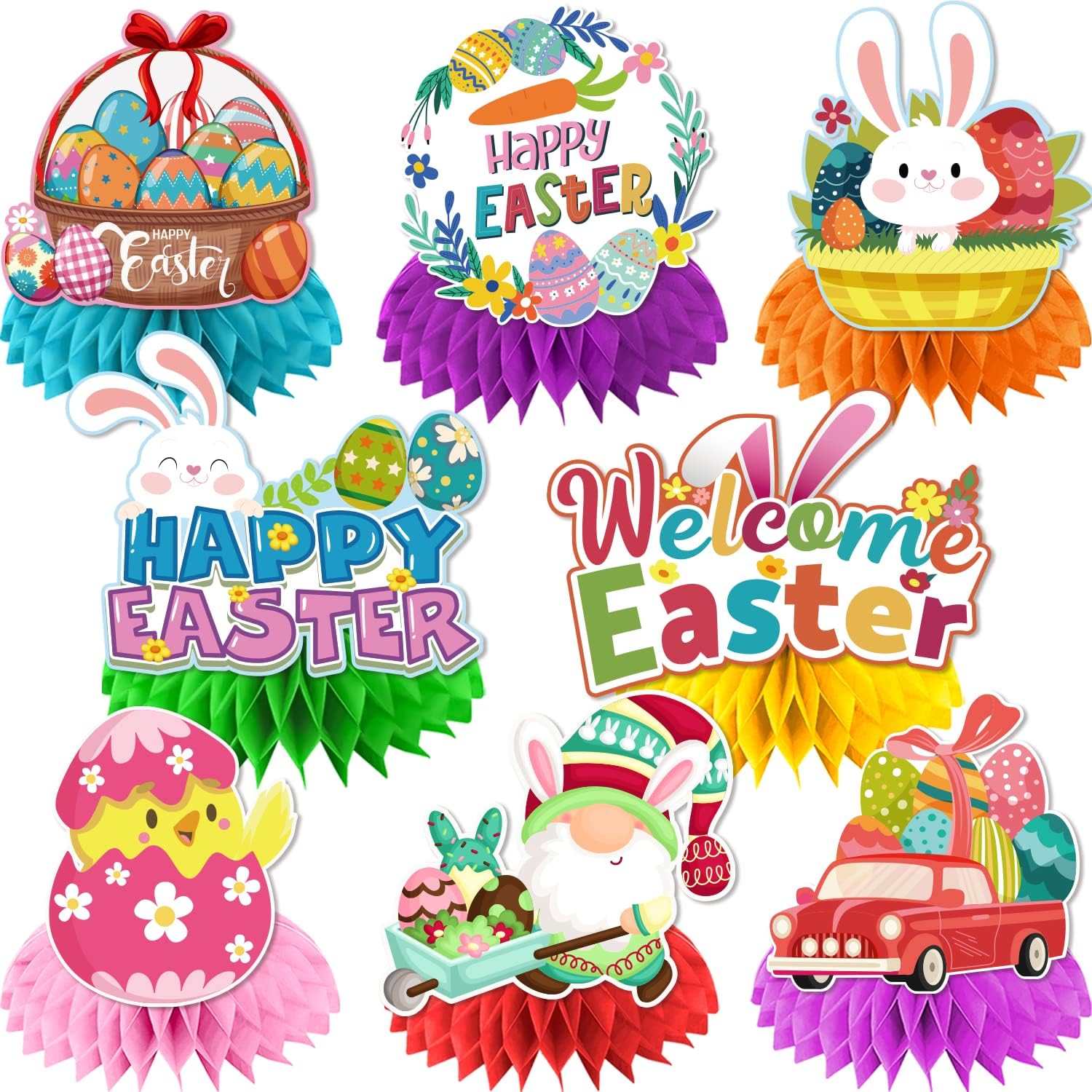8Pcs Easter Table Decorations, Easter Party Decorations Centerpiece,3D
