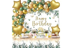 107Pcs Sage Green Birthday Decorations Neutral Olive Green Birthday Supplies for Boys...