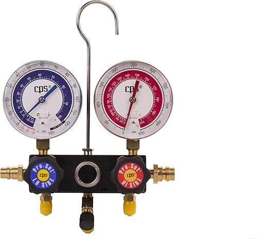 Miniatura 2 de CPS MA1234 Pro Set de calibrador y colectores con mangueras (R-12, R-134A)