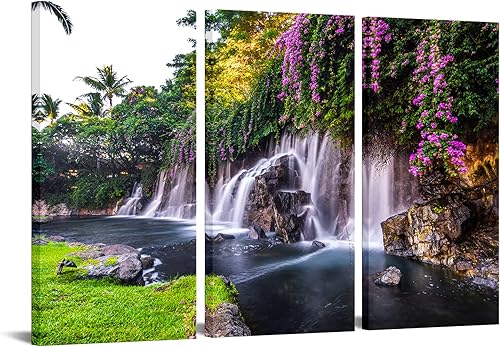 Nachic Wall - Cuadro grande de cascada de Hawái, arte de pared, fotografía de paisaje natural, impresiones en lienzo para decoración del hogar,