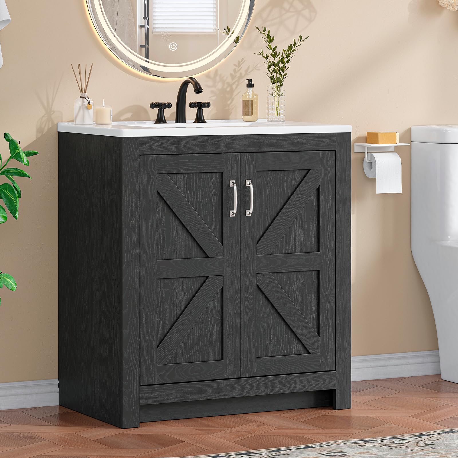 ONBRILL 30-Inch Black Vanity