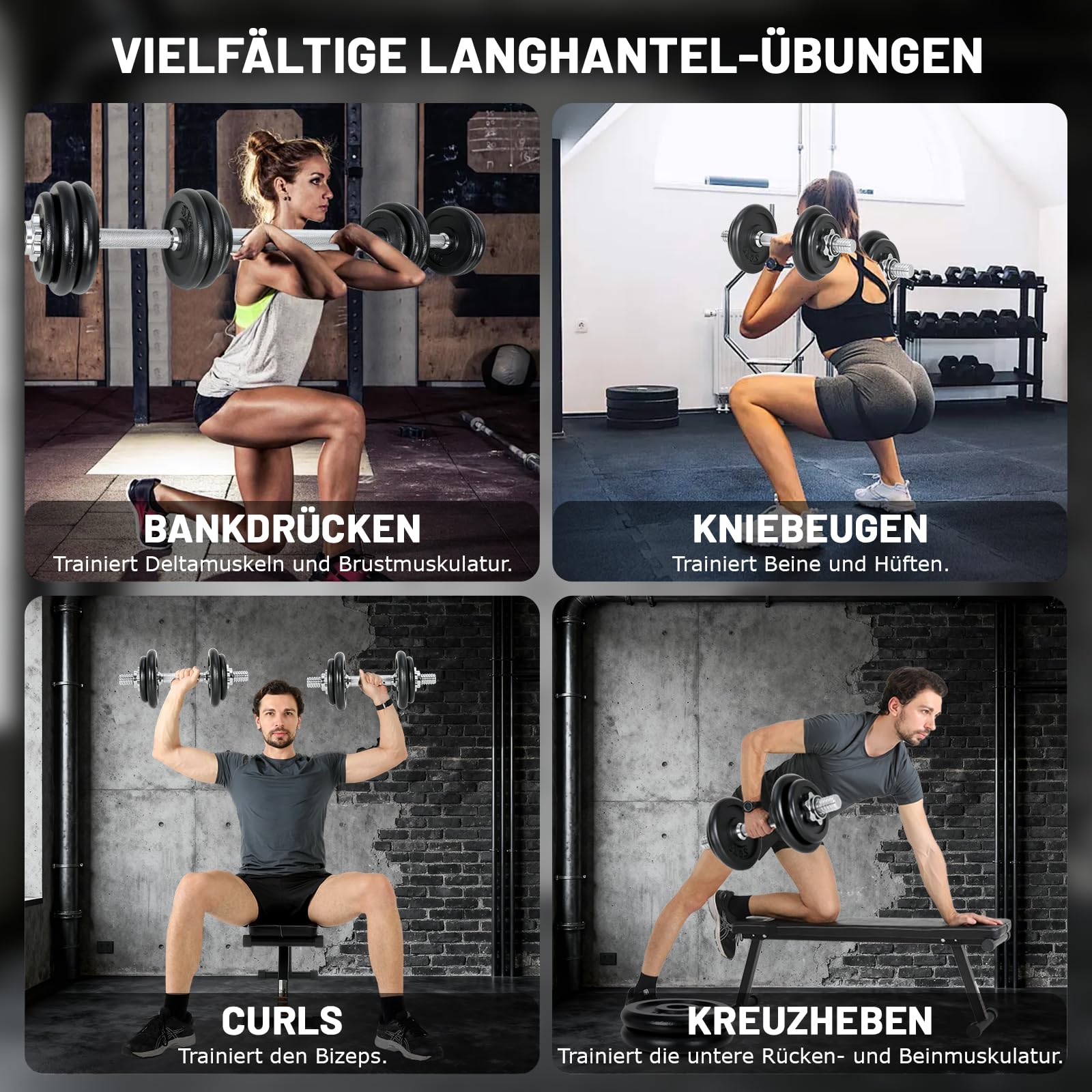 Hantelset 10 kg | 15kg | 30kg Einzelhantel - Hanteln Set - Stange 30 mm - Kurzhanteln Frauen und Männer - Hantel Set - Gusseisen Kurzhantelset - Kurzhantel