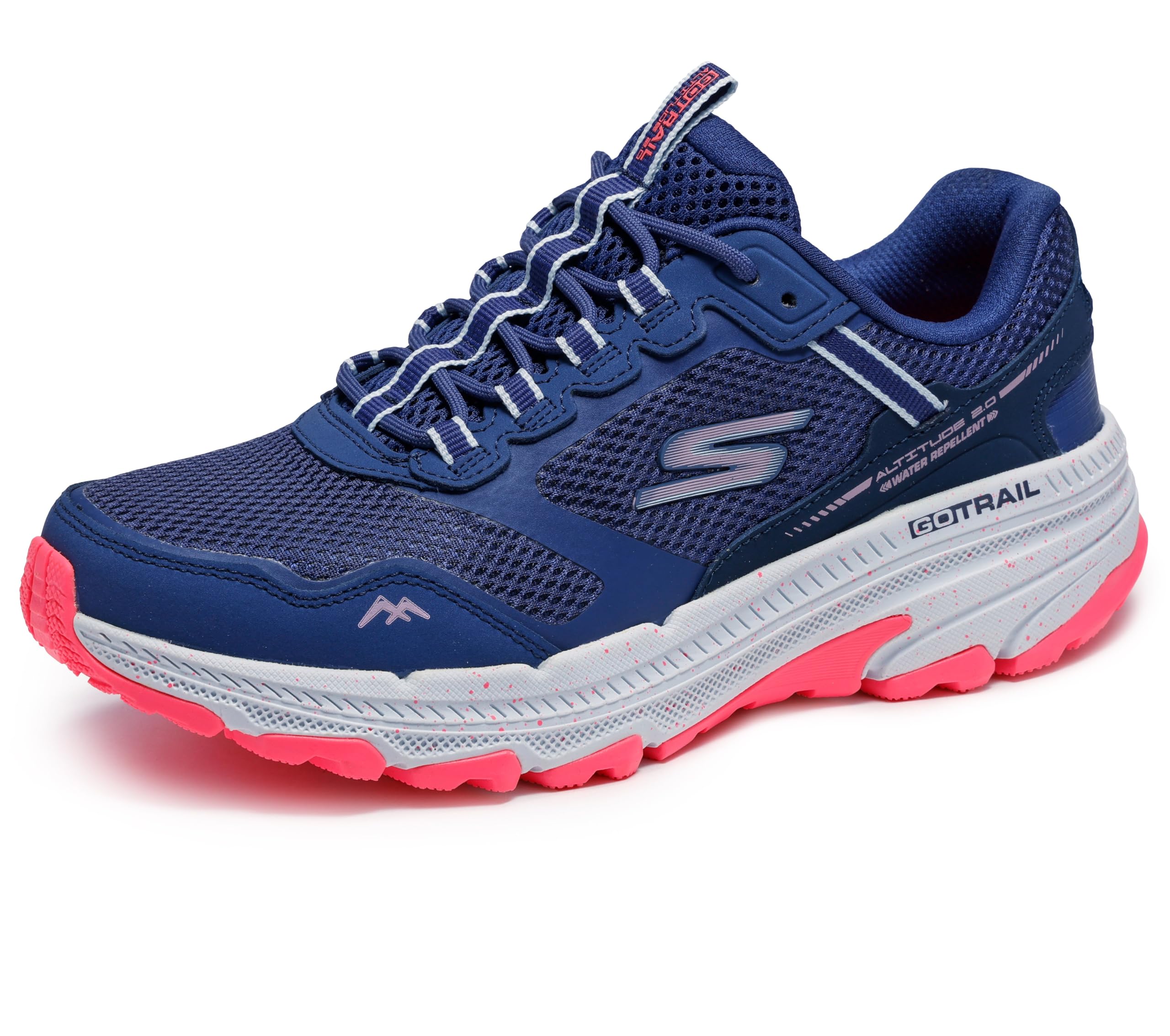 Skechers Go Run Trail Altitude 2.0 | Lace-up leather &amp; mesh upper, Skechers Air-Cooled Goga Mat breathable insole with high-rebound cushioning, Water-repellent