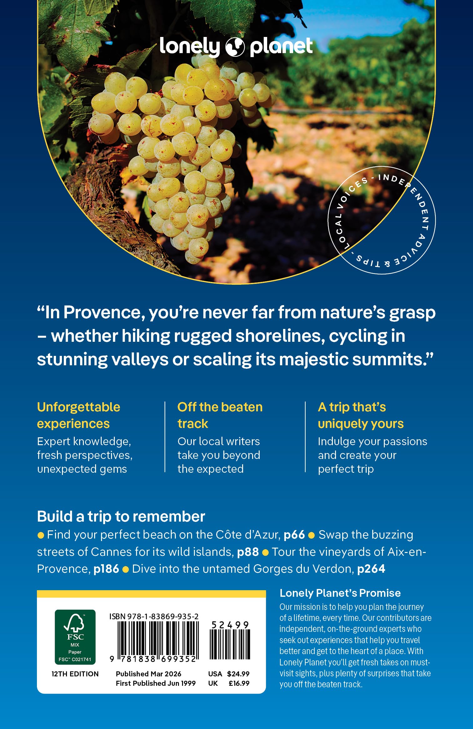 Provence & the Côte d'Azur 12ed -anglais-: Plan the Trip of a Lifetime | Detailed Itineraries & Maps | Insider Tips | Covers Cote d'Azur & Monaco, The Var, Bouches-du-Rhone and more