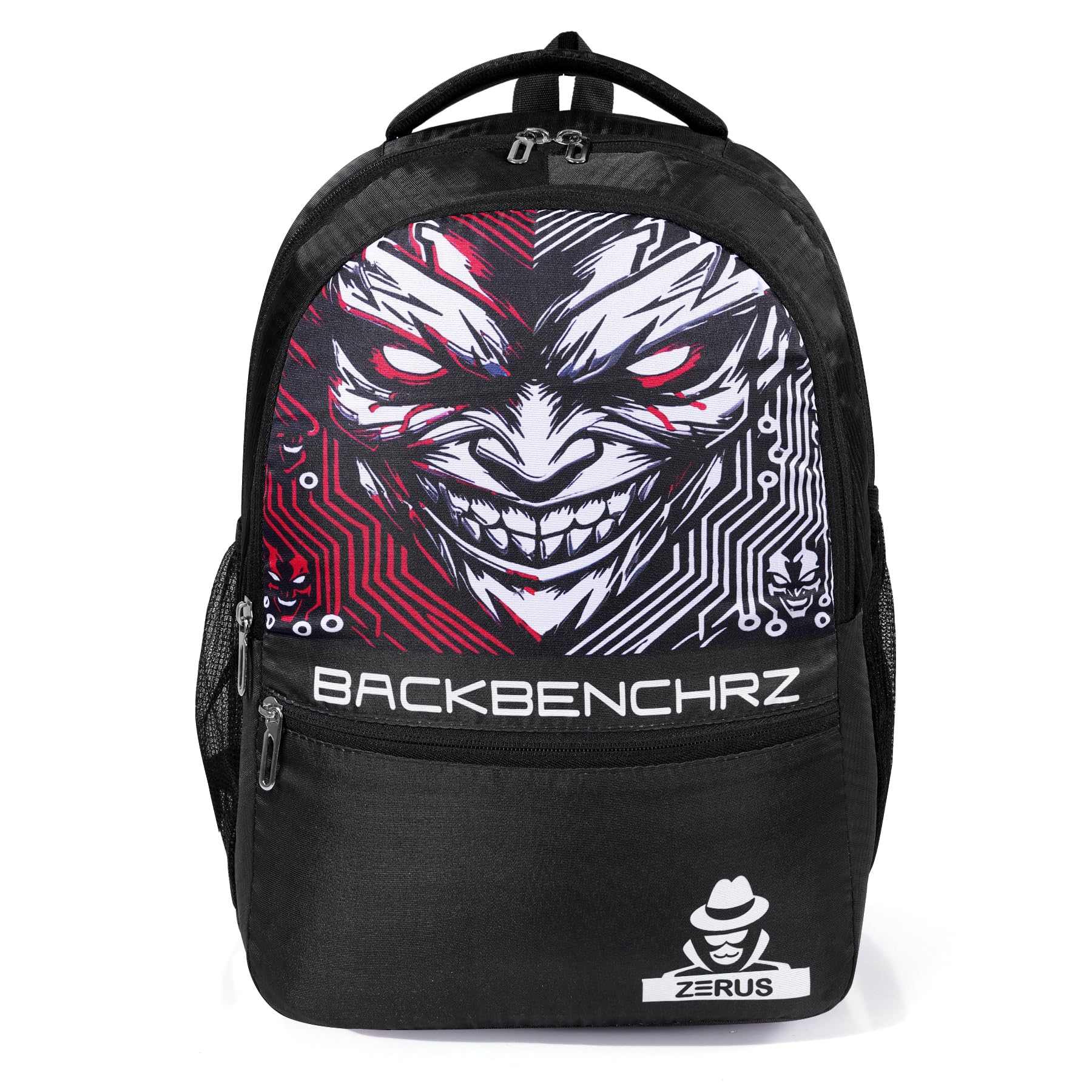 zerus Black Printed School Backpack for Boys 3 Compartment College Bag Stylish Lightweight Laptop Backpack for Daily Use Travel Tuition & School-picture-26