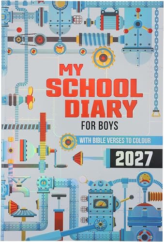 2027 My School Diary for Boys with Bible Verses to Colour