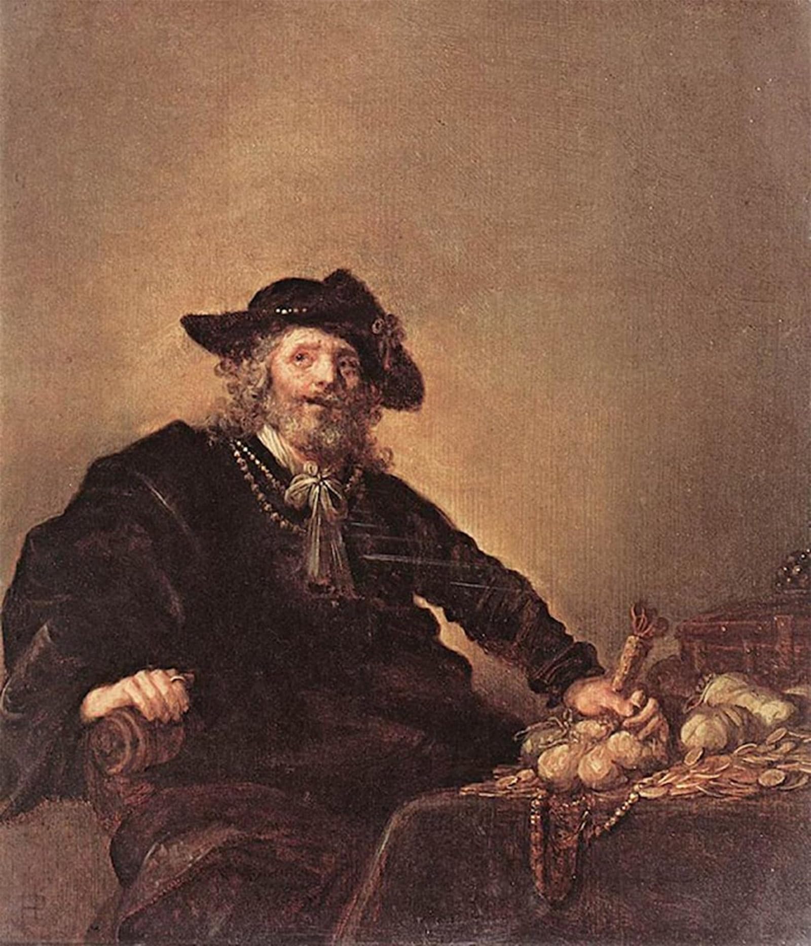 POSTERIIk Famous Modern Artwork Art Mural the Miser by Hendrick Gerritsz Pot Oil Paintings Pictures for Home Decor 60x90cm