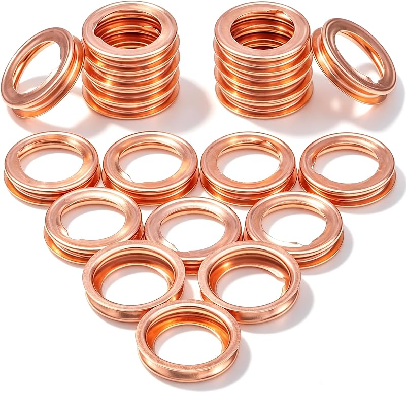 Junta de cobre para bujão de óleo do motor MEAJOO 11026-01M02 – Pacote com 20 unidades