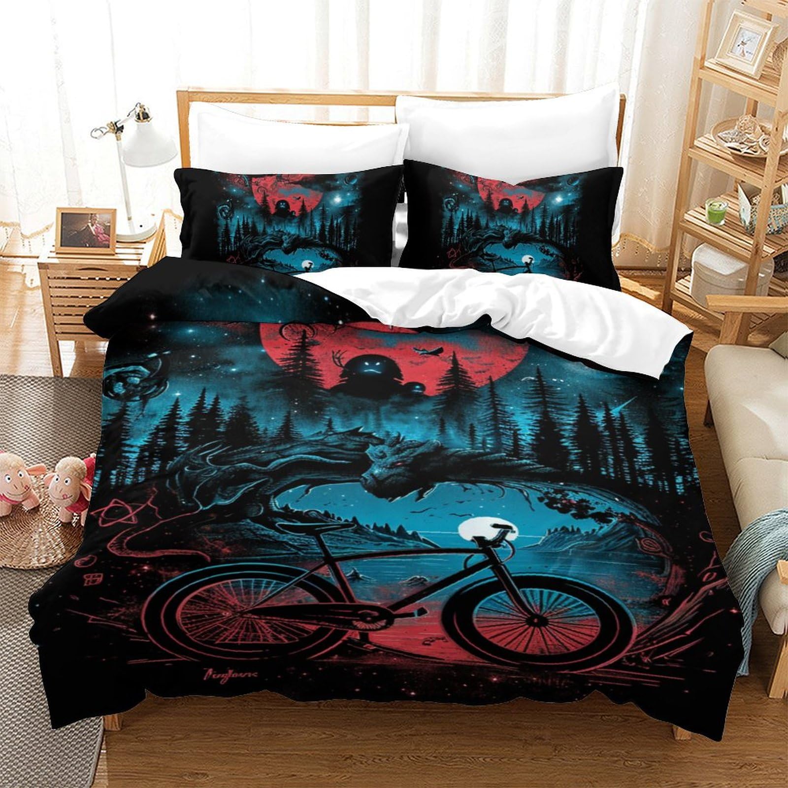 Housse de couette vélo de montagne 3D en microfibre pour transformer la chambre d'un ado passionné