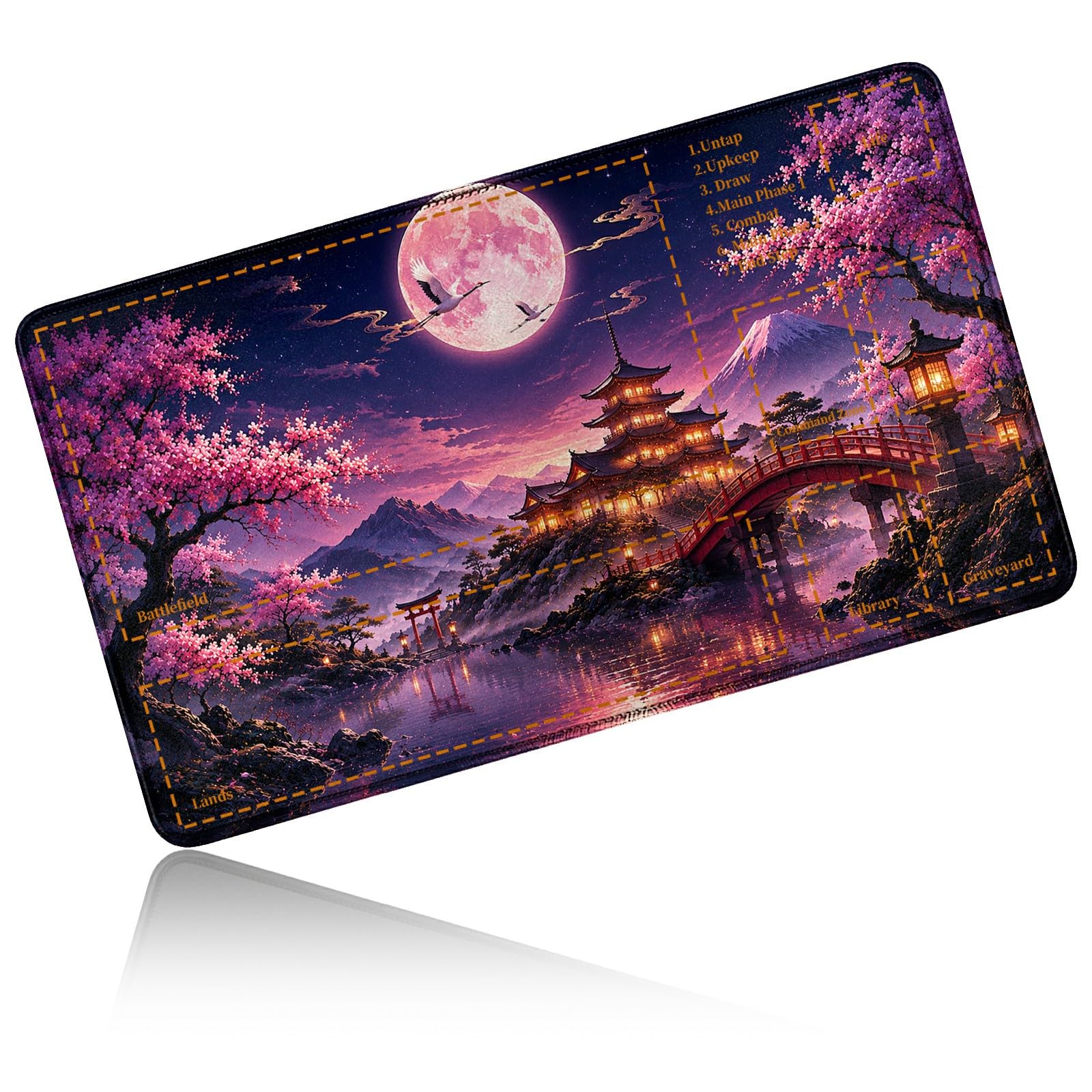 Dikoer for MTG/TCG Playmat w/Zones Commander Deck Mat, Pavilion Moon — image 1