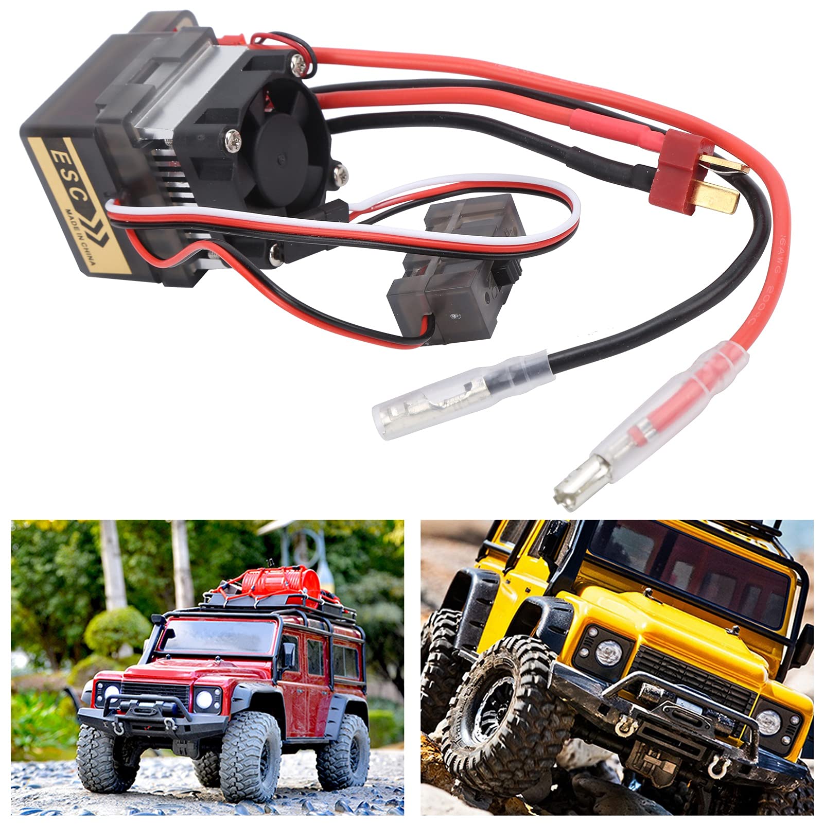 Generic Preciso ESC Spazzolato A Due Vie da 320 A con Dissipatore di Calore per Barche per Auto RC + Ventola di Raffreddamento dei Freni per Modello di Nave di Veicoli, Materiale Durevole Ideale per