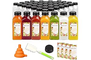 TOMNK 100pcs Compact Juice Bottles Reusable for Smoothies Juices, Milk and Beverages