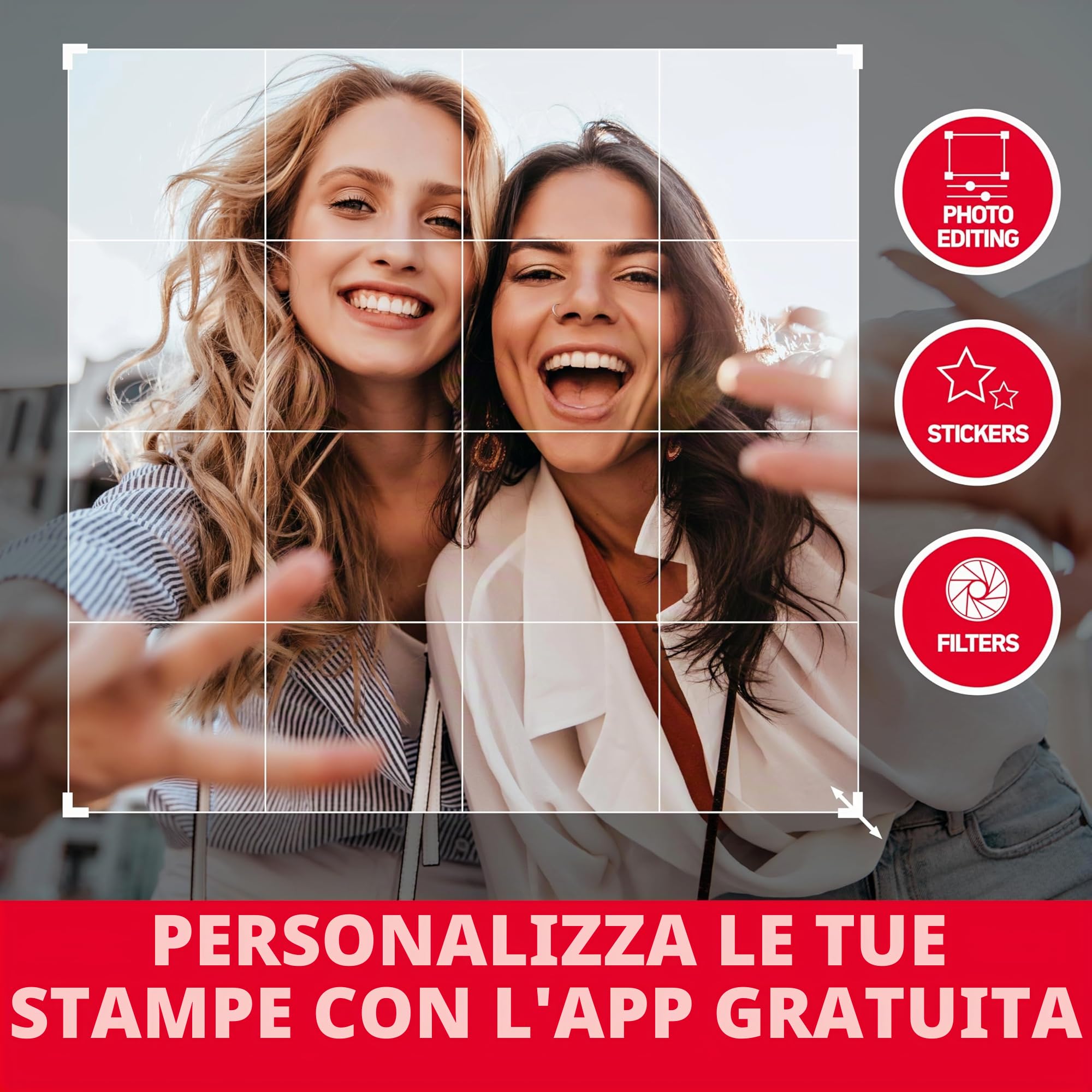 AGFA PHOTO Mini P.2 - Stampante Portatile Zink per Foto Istantanee - Stampa Facile e Veloce - Stampante Fotografica 75 x 50 mm Portatile senza Inchiostro per Smartphone e Tablet - Bianco
