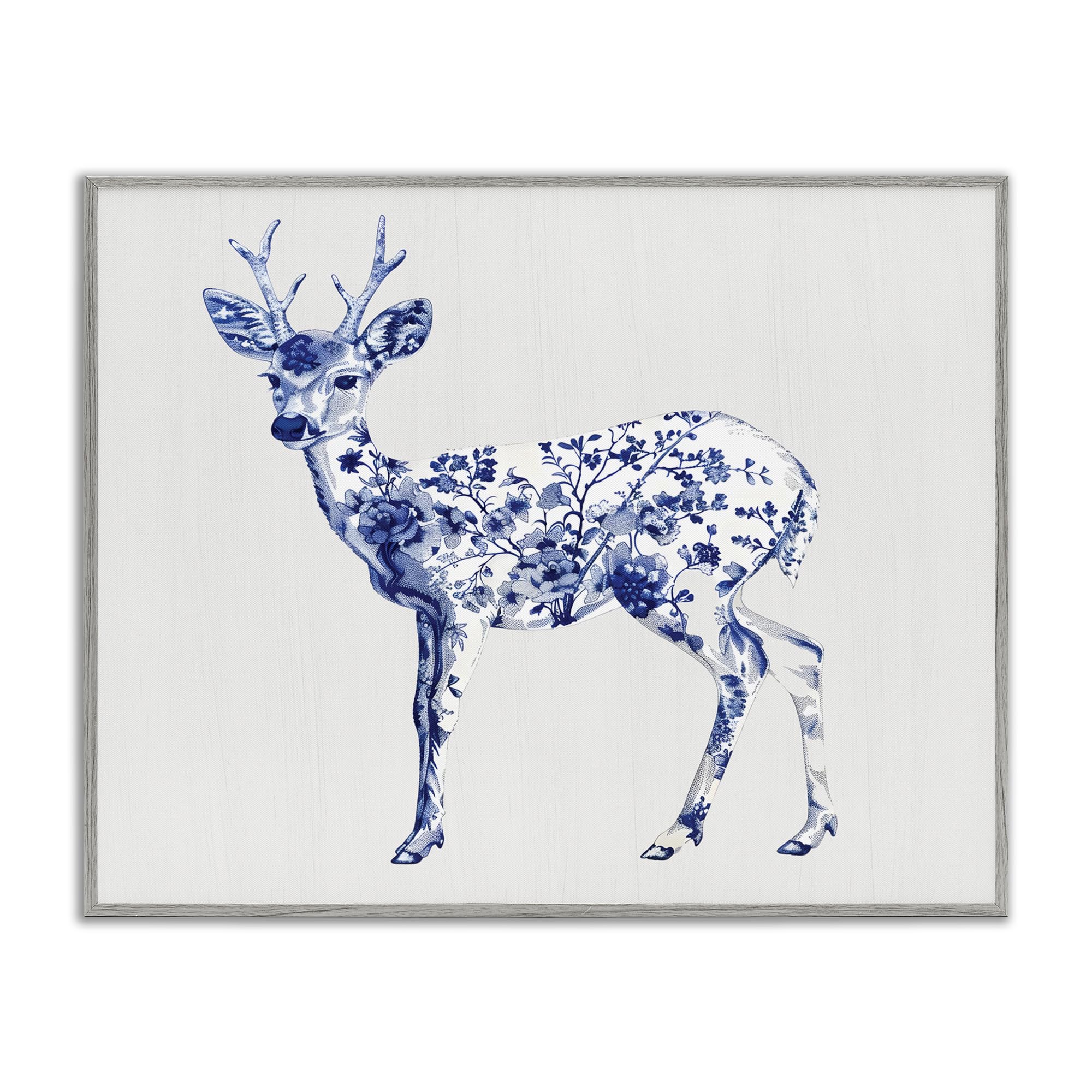 'Graceful Toile Deer'| Framed Giclee Art