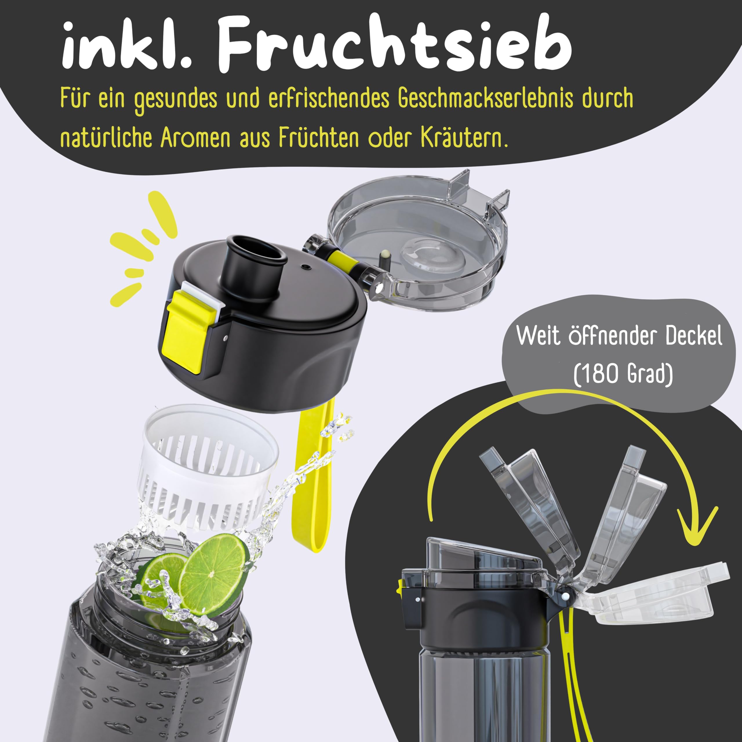 BEARFOOT Drinkfles voor kinderen, lekvrij, 500 ml, lichte Tritan-waterfles, BPA-vrij, geschikt voor koolzuurhoudende dranken, vaatwasmachinebestendig, voor jongens, meisjes, peuters (tractorblauw, 500