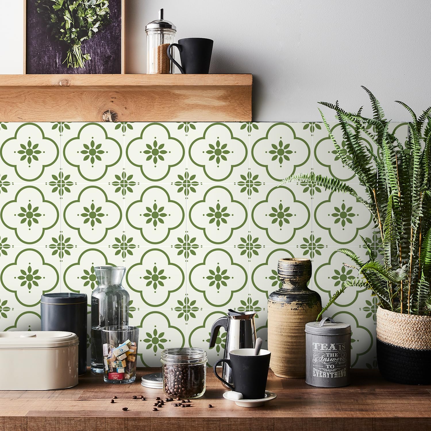 RwalkinZ Peel and Stick Tile Stickers Waterproof Self Adhesive Wall Tiles for Kitchen Backsplash and Bathroom Renovation Heat Resistant 3D Wall Decals Ideal for DIY Home Decor and Renters 24 pcs PVC C