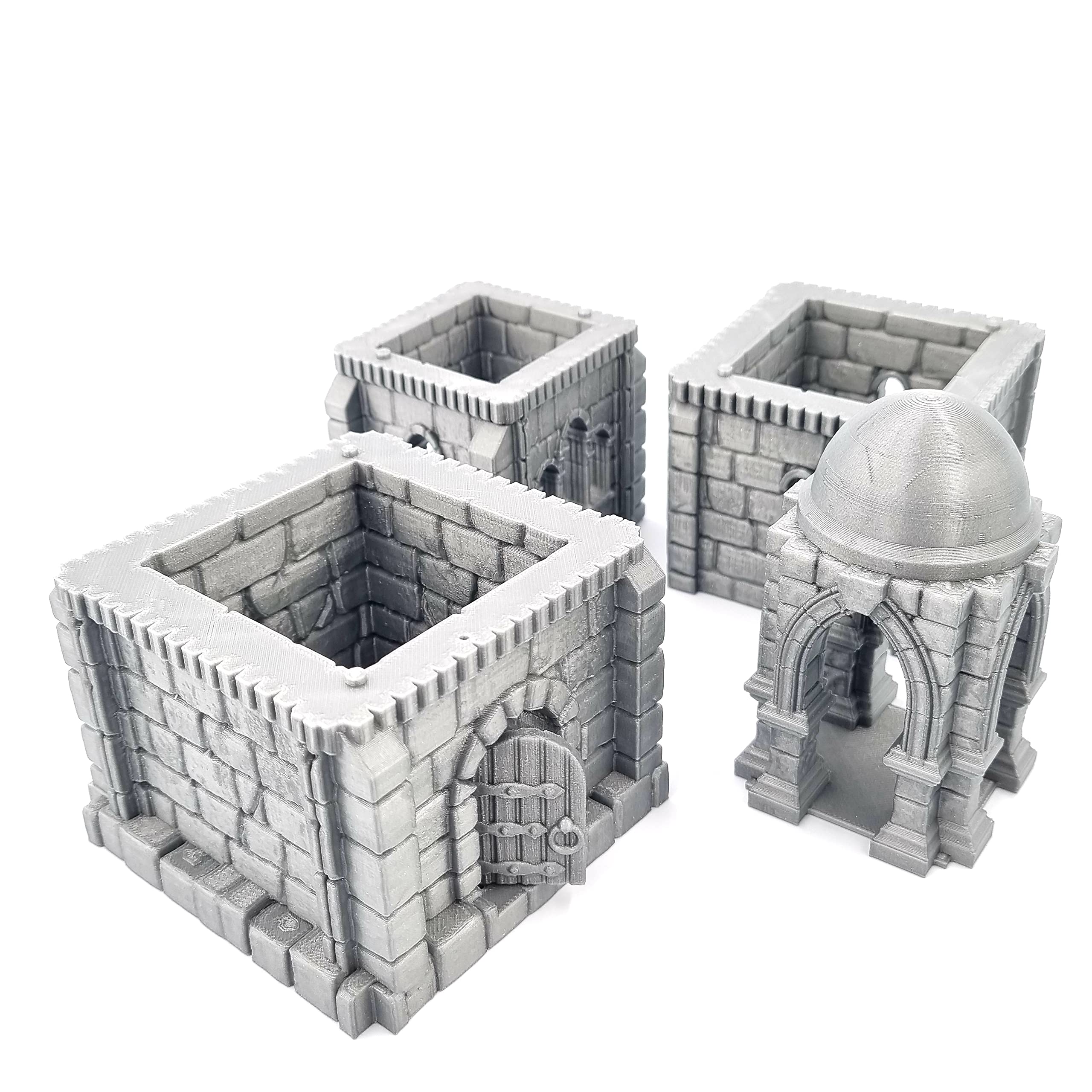 QP3D - Tour de Bataille Ruinée, Paysage de Terrain 28-32 mm pour Wargames et RPG, Accessoires DND, D&D, Jeu de Société, Impression 3D