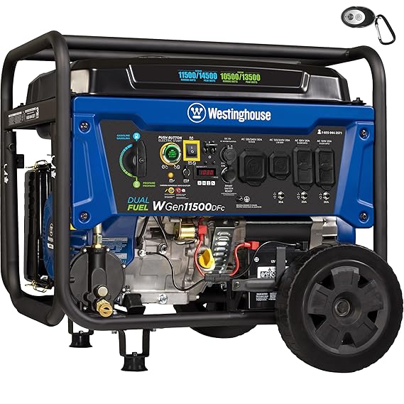 Westinghouse Outdoor Power Equipment 14500 Peak Watt Dual Fuel Home Backup Portable Generator