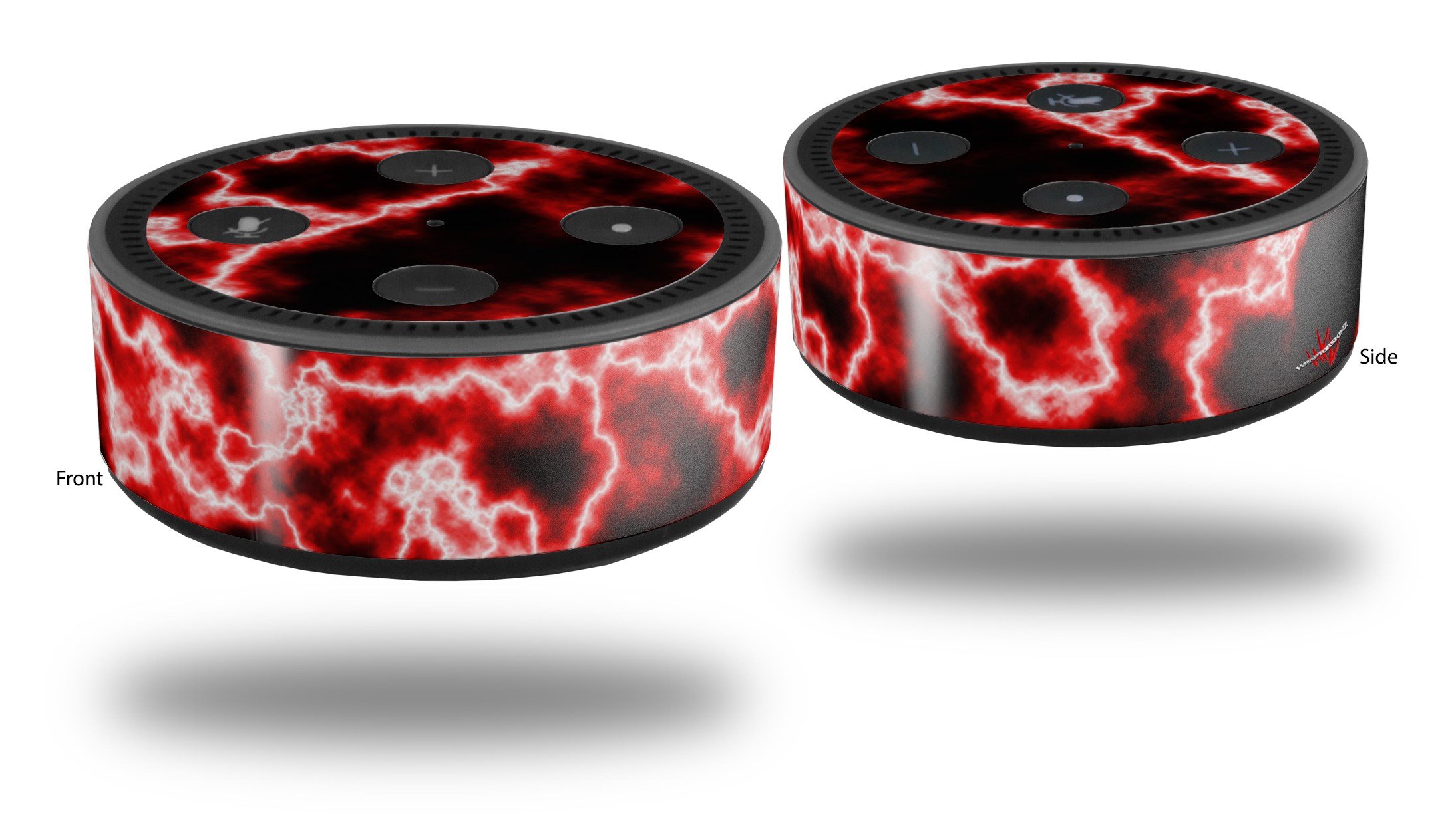 Skin Wrap Decal Set 2 Pack for Amazon Echo Dot 2 - Electrify Red (2nd Generation ONLY - Echo NOT Included)