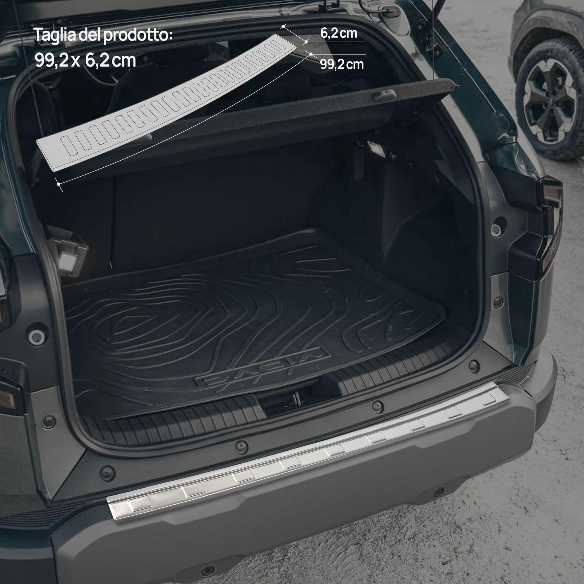CHROMEMASTER Protezione Paraurti Posteriore Dacia Duster 2024+ Acciaio inossidabile Spazzolato Argento