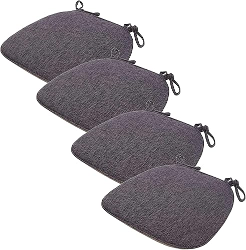 Miniatura 1 de Juego de 4 cojines para sillas de comedor, almohadillas de herradura para sillas de cocina, cojines antideslizantes con lazos para decoración del