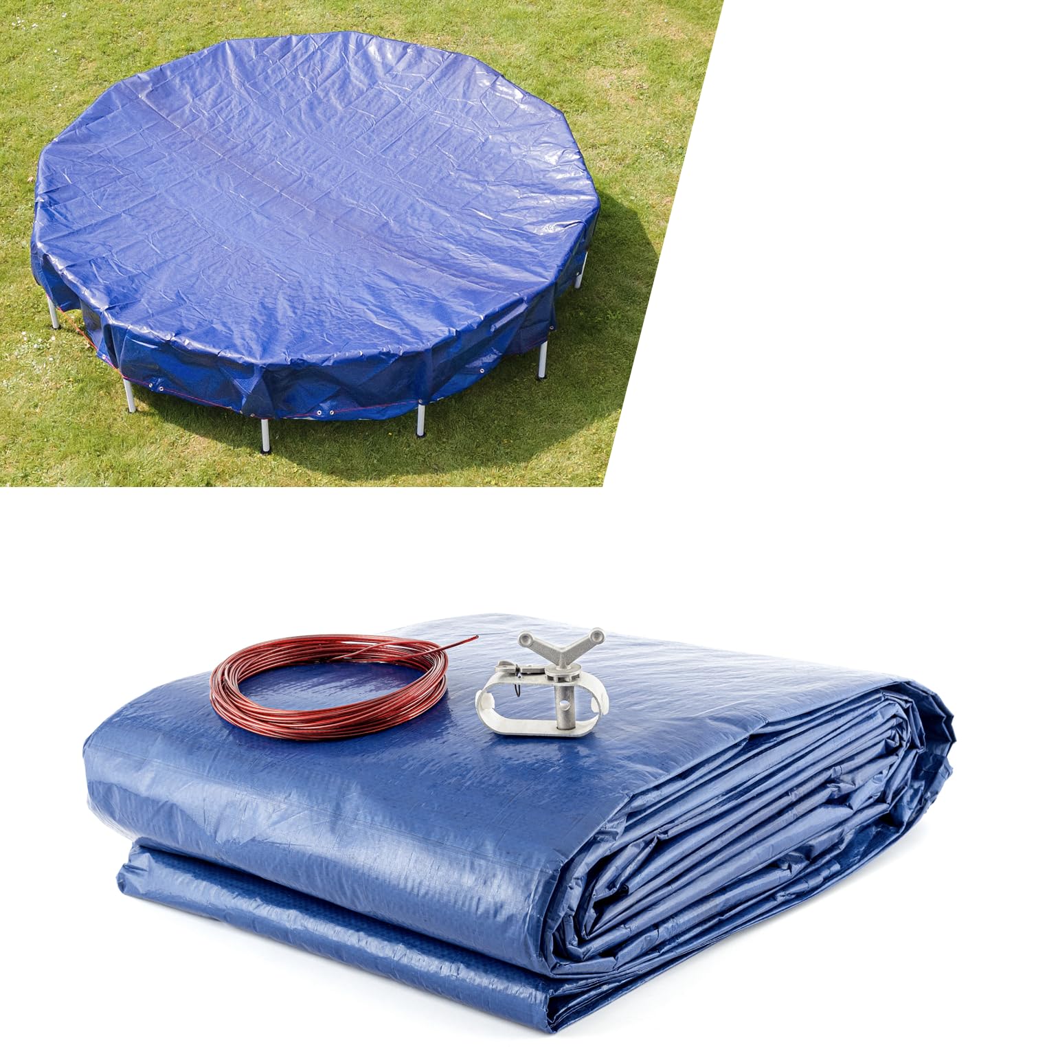 Lona para piscina de invierno, 2 en 1, de polietileno de 200 g/m², resistente a los rayos UV, para verano e invierno, para piscina (redonda Ø 520 cm)