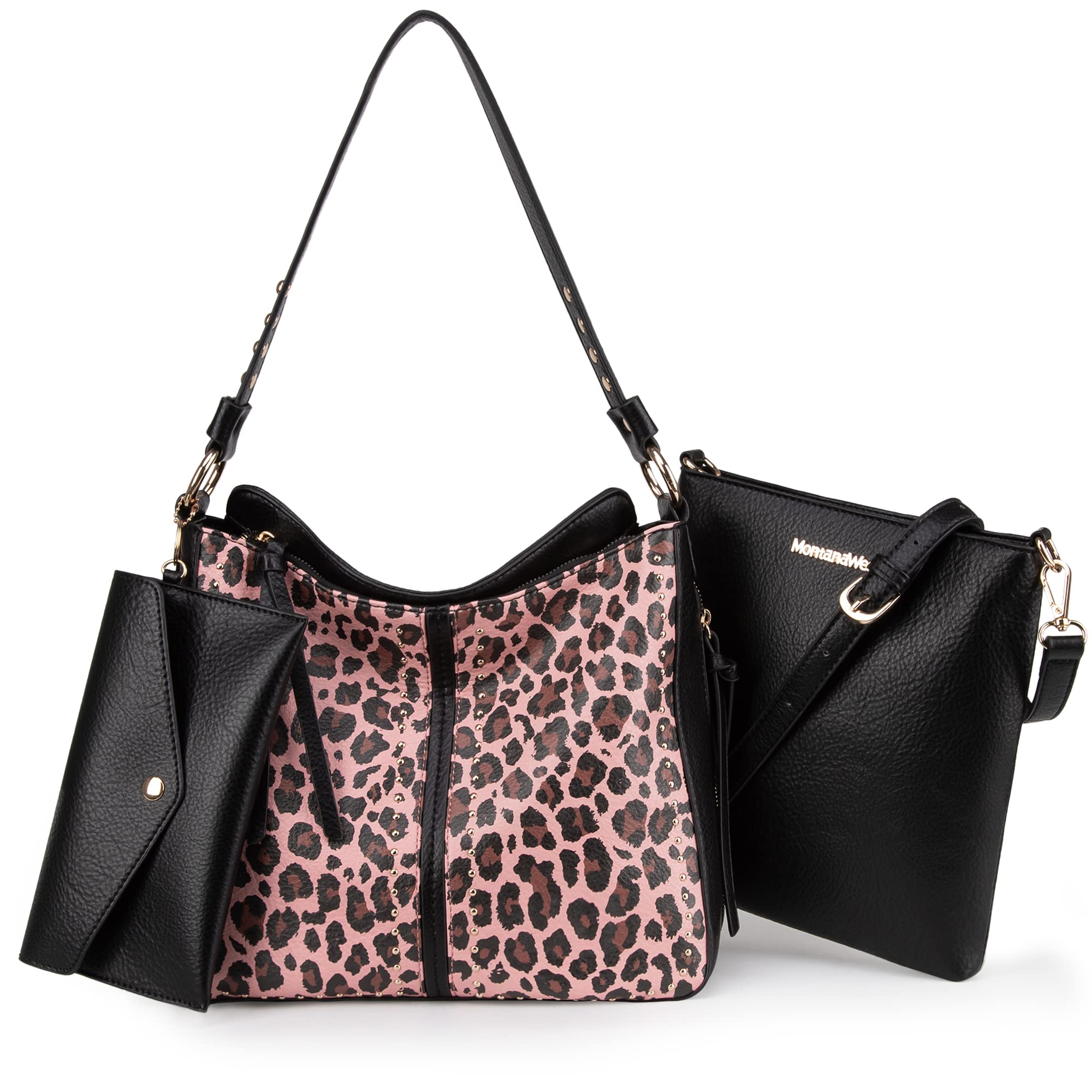 Montana West Tote Handbags for Women Concealed Carry Purses Vegan Leather Hobo Shoulder Bag 3pcs Purse Set