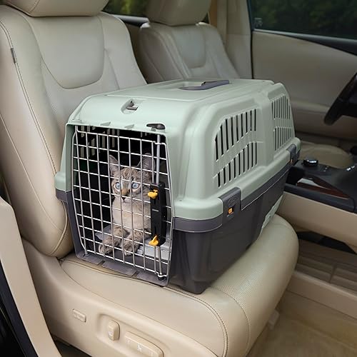 Miniatura 3 de Midwest Homes for Pets Skudo - Transportador de plástico para gatos de 24 pulgadas con bandeja de arena integrada