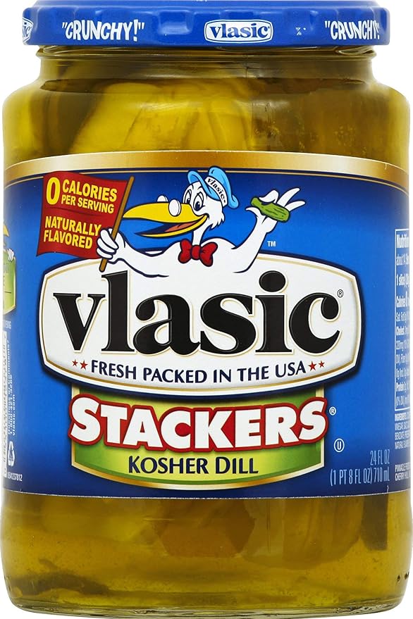 Vlasic Stackers Kosher Dill Pickles, Keto Friendly, 24 FL oz Grocery & Gourmet Food