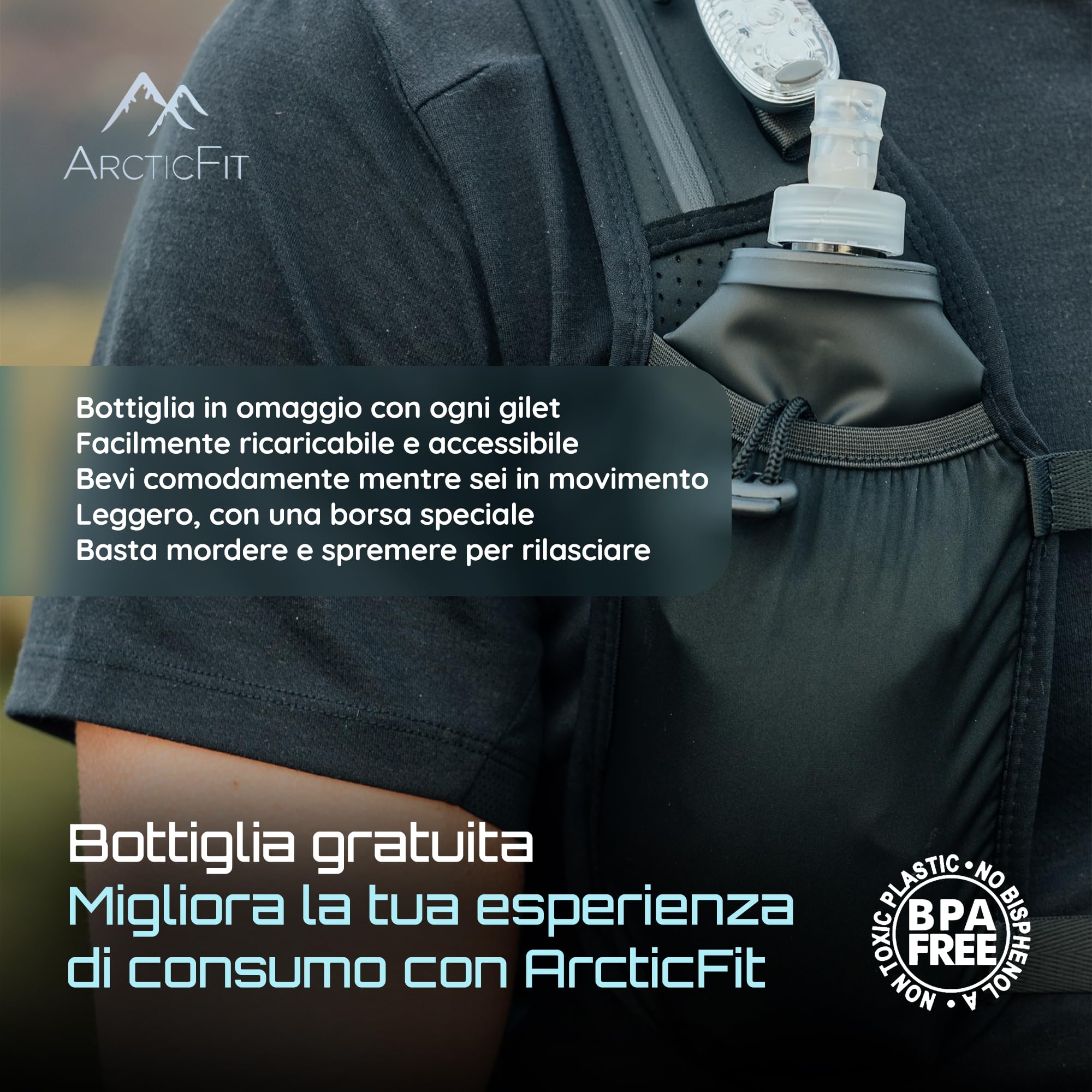 ArcticFit LED Running Vest - Adjustable Unisex Reflective Vest with Phone Holder and Storage - Lightweight and Durable Running Backpack Alternative - Hydration Vest