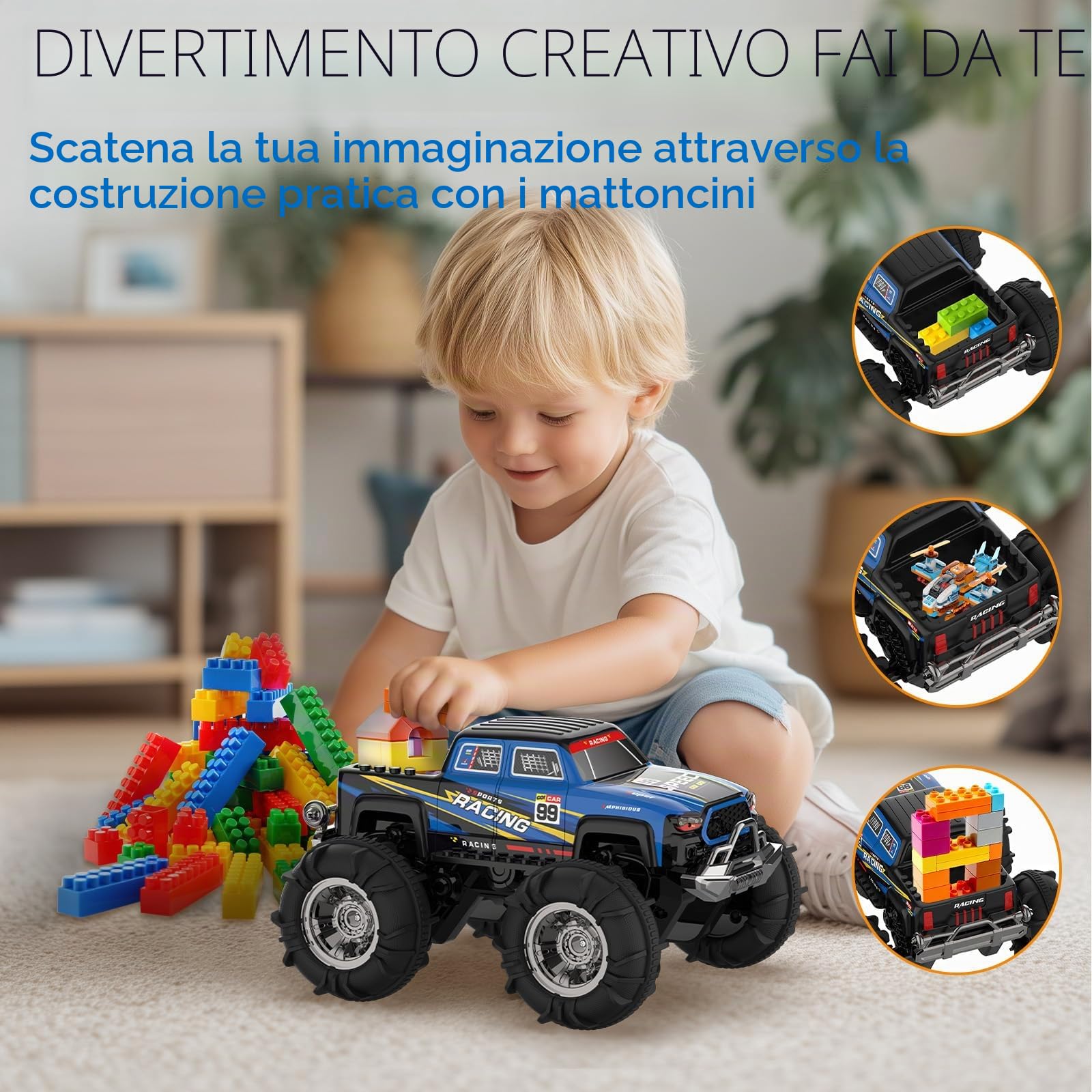 Macchina Telecomandata Offroad Monster Truck,Macchinina Radiocomandata Auto RC Car Macchina Telecomandata Giochi per Bambini 1:18 Auto Telecomandata 6-12 Anni Natale Compleanno Regalo Bambini