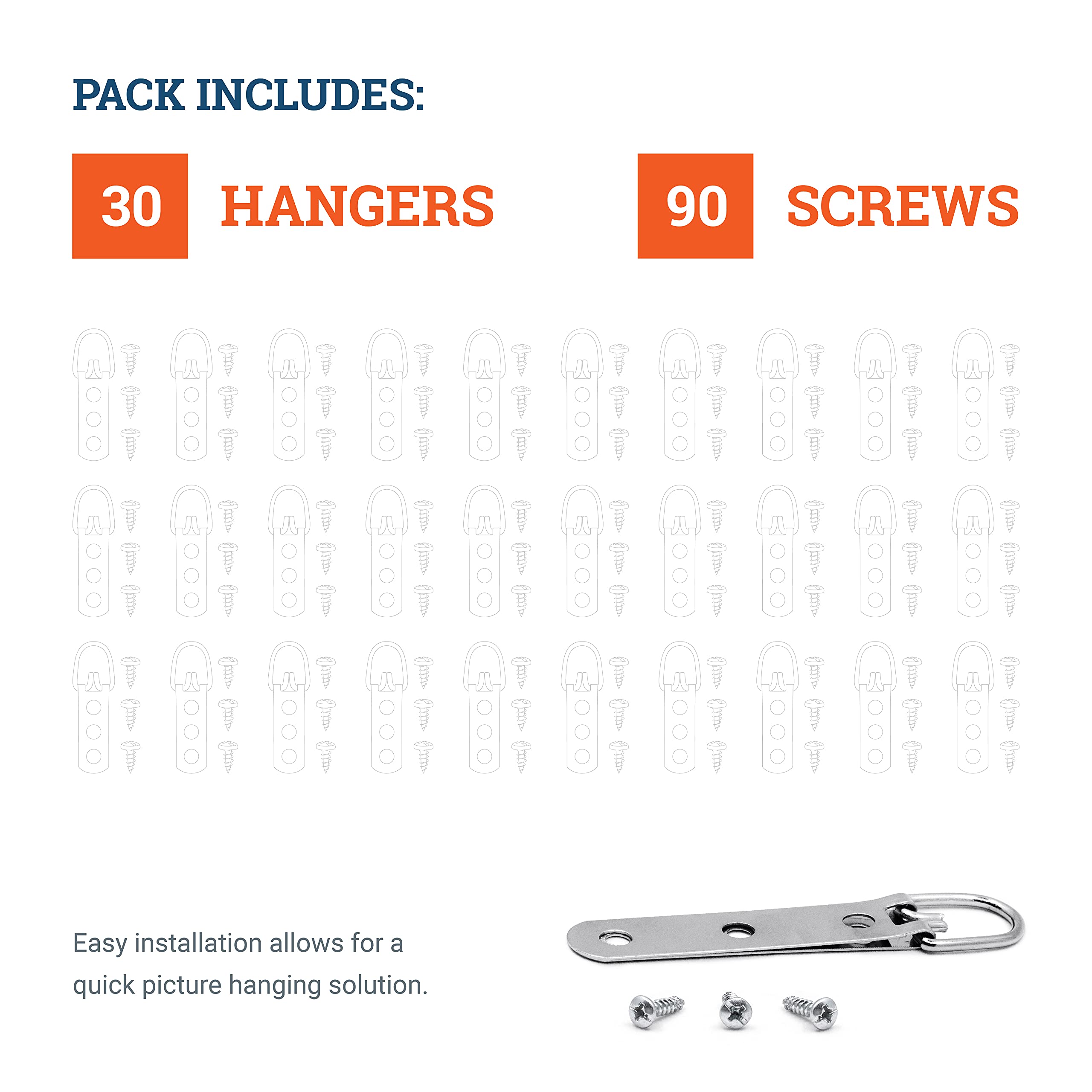 ADS Pro Hanger Large Decorative Plaque & Picture Frame Hangers - 20 Pack, USA Made