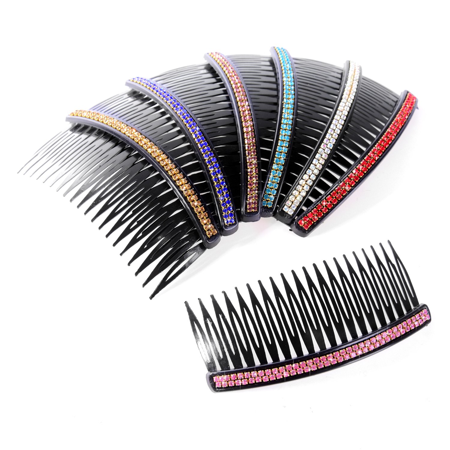 7 Piezas de Peine de Pelo 20 Dientes Peine de Diamantes de Imitación Clip de Peineta de Pelo Nupcial Accesorios de Peinado para Mujeres Niñas, Colores Variados