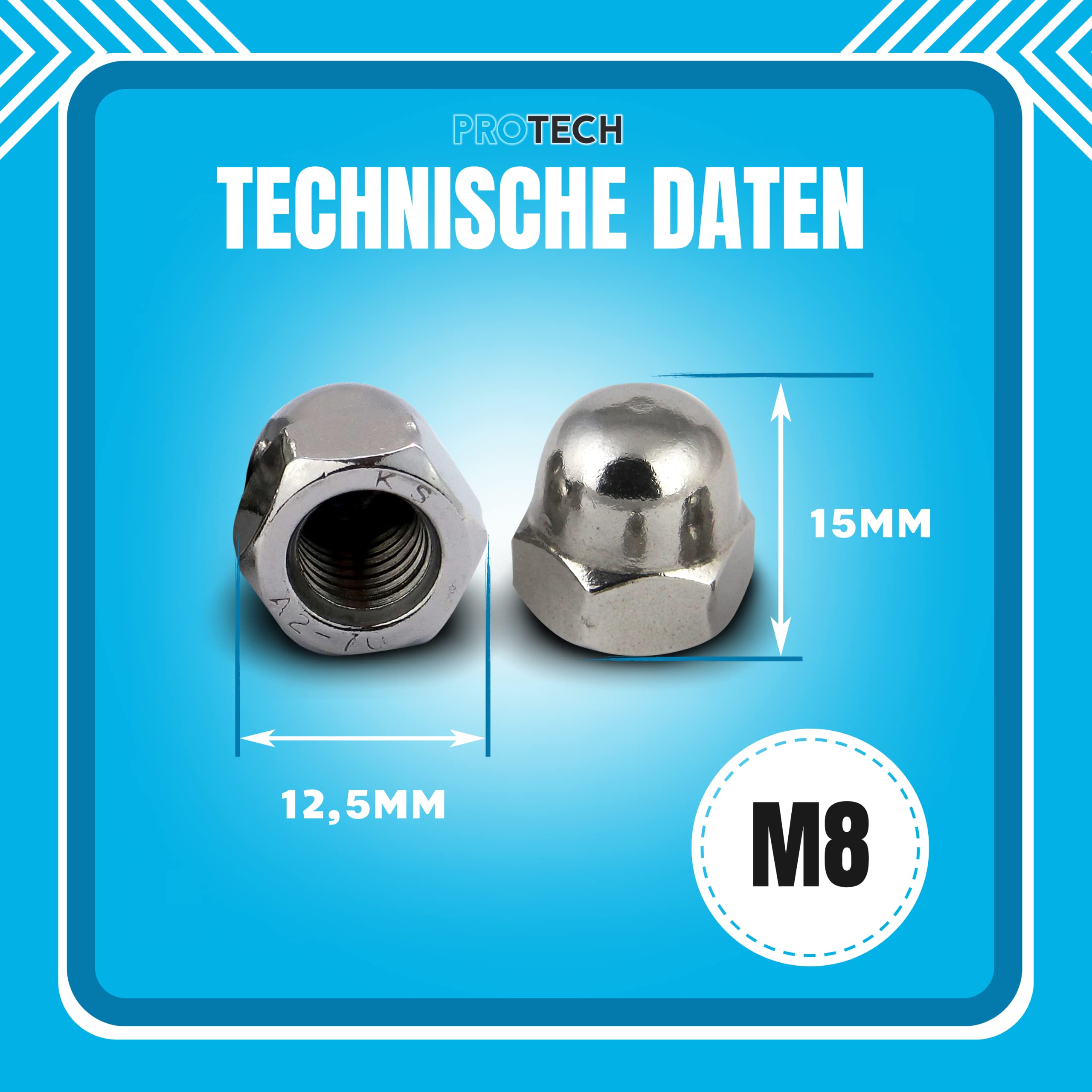 OPIOL QUALITY® Acorn Nuts Hexagonal High Shape M10 Made Of A2 V2A Stainless Steel (Pack Of 4) In Accordance With DIN 1587 Hexagonal Acorn Nuts Hex Nuts Cap Nuts Decorative Nuts Stainless - View #10