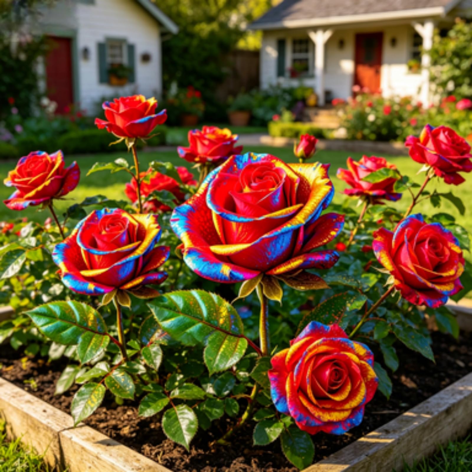 Selten Rosenpflanzen, Rosenrhizom, Rosa, Kältetolerant Mehrjährig, GartenverschöNerung, Pflegeleicht-5Rhizome-F