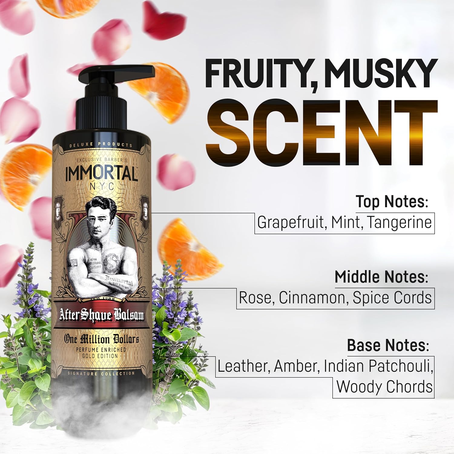 Immortal NYC, AFTERSHAVE SPRAY & BALM/CREAM for Men- Moisturizing & Soothing Formula After Shaving and Cologne - 17 oz (Cinnamon,Mint) - Image 3