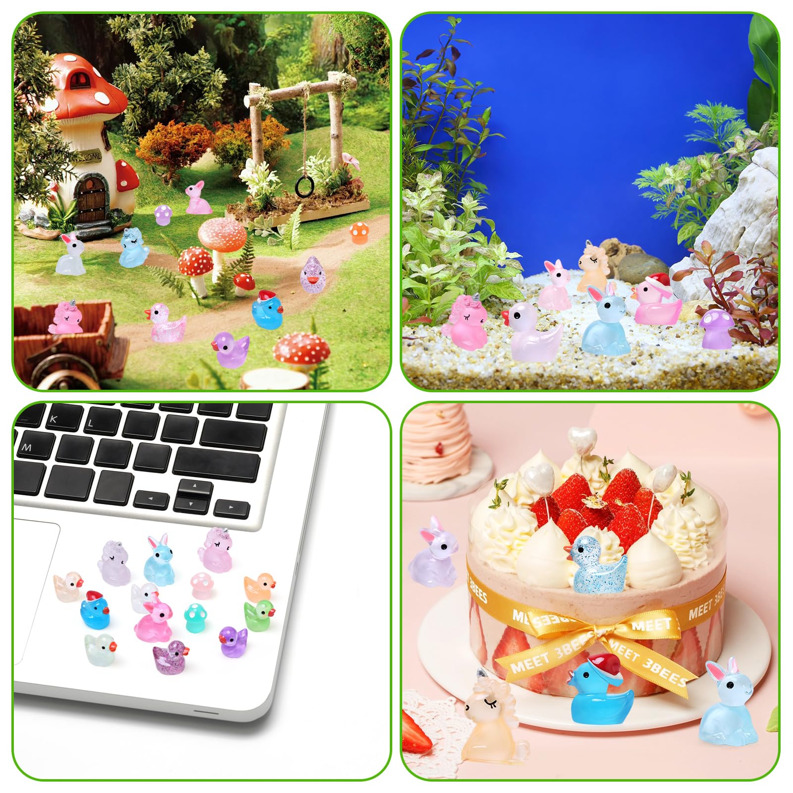 LEADSTAR 100 Pcs Mini Resin Animals Luminous, Mini Ducks - Image 4