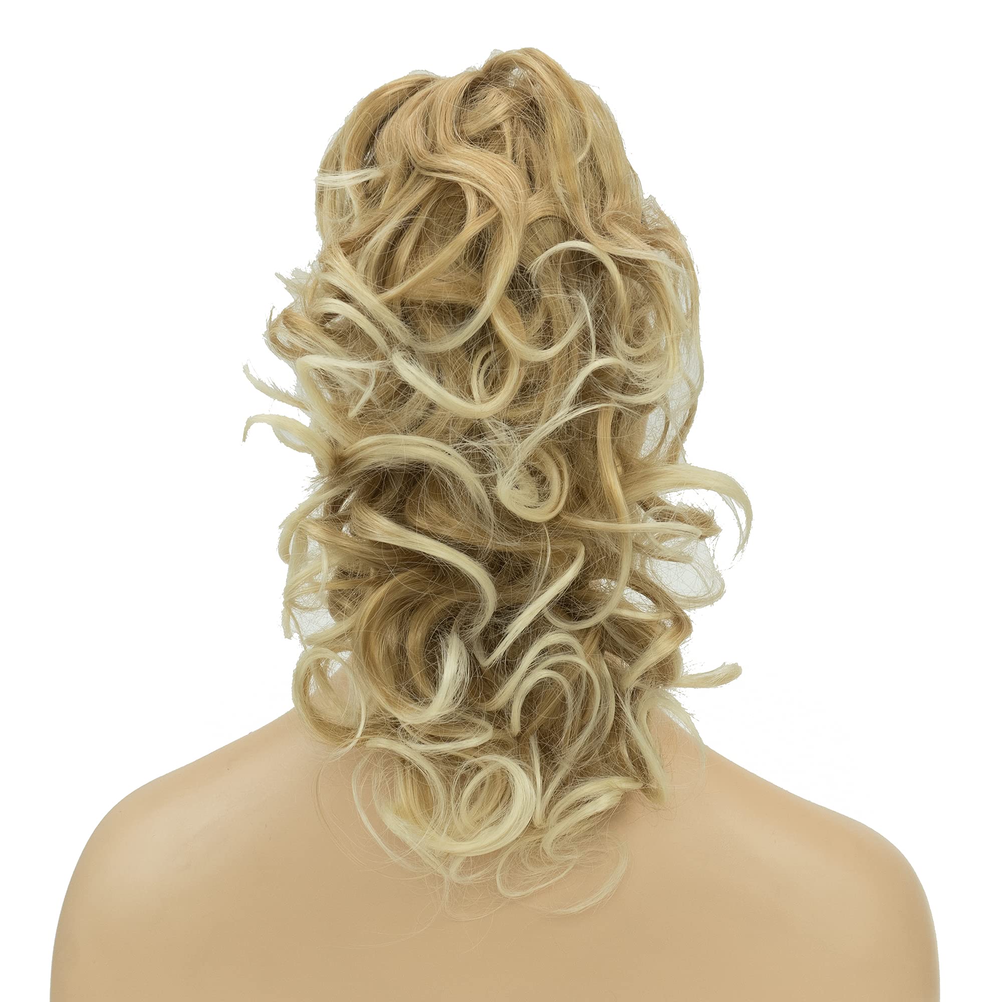 IMISSU Messy Curly Hair Short Claw Ponytail Hair Extensions Pony Tail Clip in Hairpieces (Beach Blonde) - Image 4