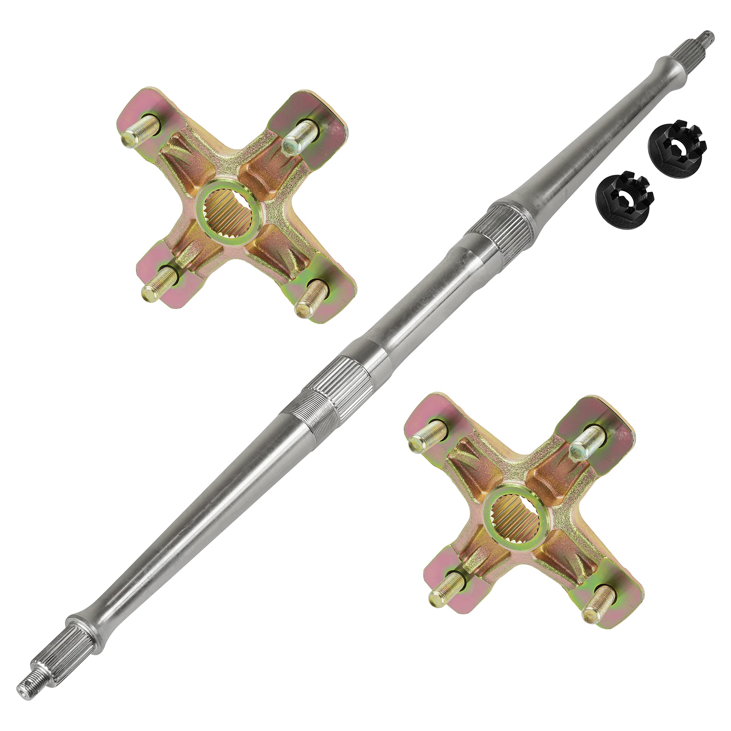 Caltric Rear Axle Shaft with Wheel Hub Nuts Compatible with Yamaha Warrior 350 YFM350X 1987-2004