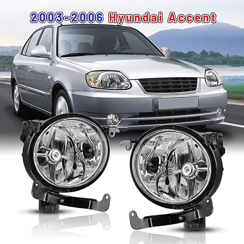 Miniatura 2 de AUTOWIKI Lámparas antiniebla compatibles con Hyundai Accent Driver Passenger 2003, 2004, 2005, 2006