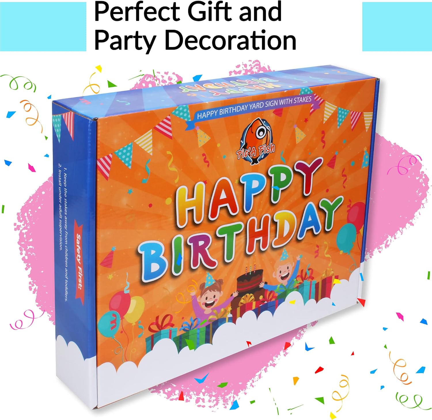 Birthday Yard Sign – 15” Large Colorful Happy Birthday Yard Sign for Birthday Decorations, Party Decorations, Durable & Weather-Resistant Yard Decorations, Happy Birthday Yard Sign with Stakes : Patio, Lawn & Garden
