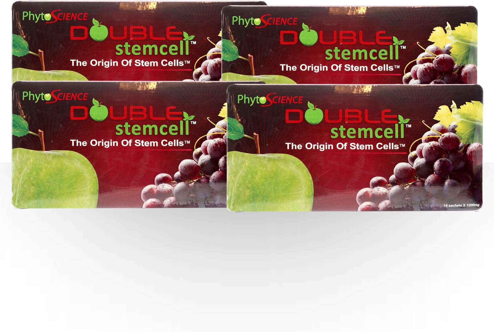 4 Pack PhytoScience Double Stem Cell Anti Aging Swiss Formula Antioxidant Apple Grape StemCell Immune Support Expiry03/2023